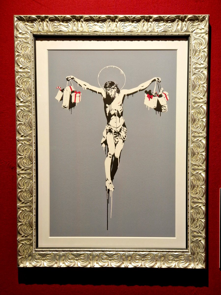 Dear all, shortly before it ends i made it into the #UnauthorizedExhibition The Mystery Of #Banksy - A #Genius Mind. I was pleasantly surprised at how much I like his #Works...that's why i brought the artwork for you guys to look at!!! @mystery_of_banksy🎈