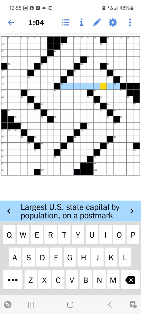 bradleydshaw's tweet photo. @Shteyngart Hi Gary, This was Sunday's puzzle in NYT. How did puzzle master Will Shortz let this through? https://t.co/XORx1UX9Si