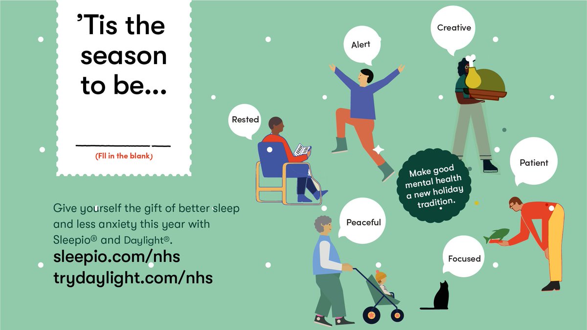 Even if the holidays are your favourite time of year, it can lead to some anxiety and poor sleep. Consider making some new traditions and treat yourself to better sleep & less anxiety this season. Access available in Scotland: sleepio.com/nhs trydaylight.com/nhs