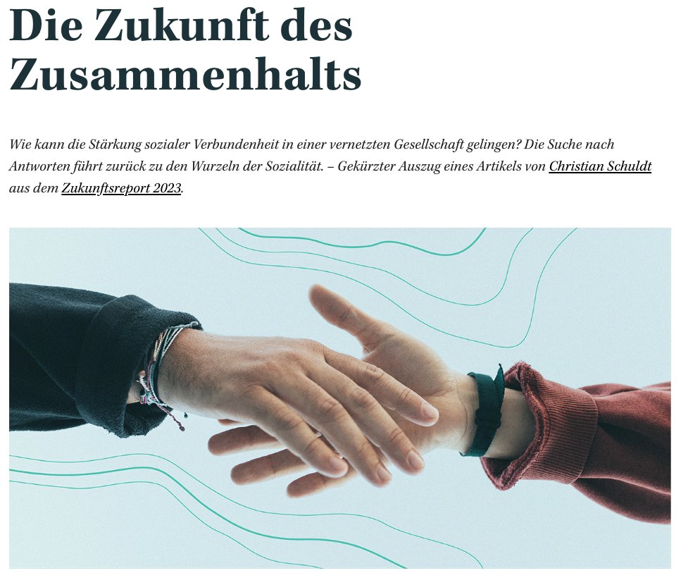 "Sämtliche soziale Energie speist sich aus dem Gefühl der individuellen Handlungsfähigkeit." <a href="/zi_news/">Zukunftsinstitut</a>  bit.ly/3PES71e