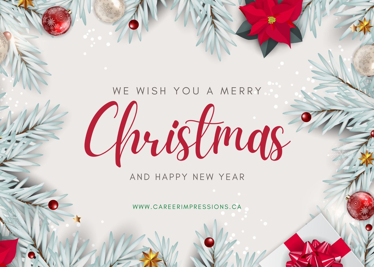 Our office will be closed from Tuesday, December 20th, until Monday, January 2nd, for the holidays!  

We wish you and your loved ones a safe, happy, and healthy holiday season. 

#MerryChristmas #HappyHolidays #CareerImpressions