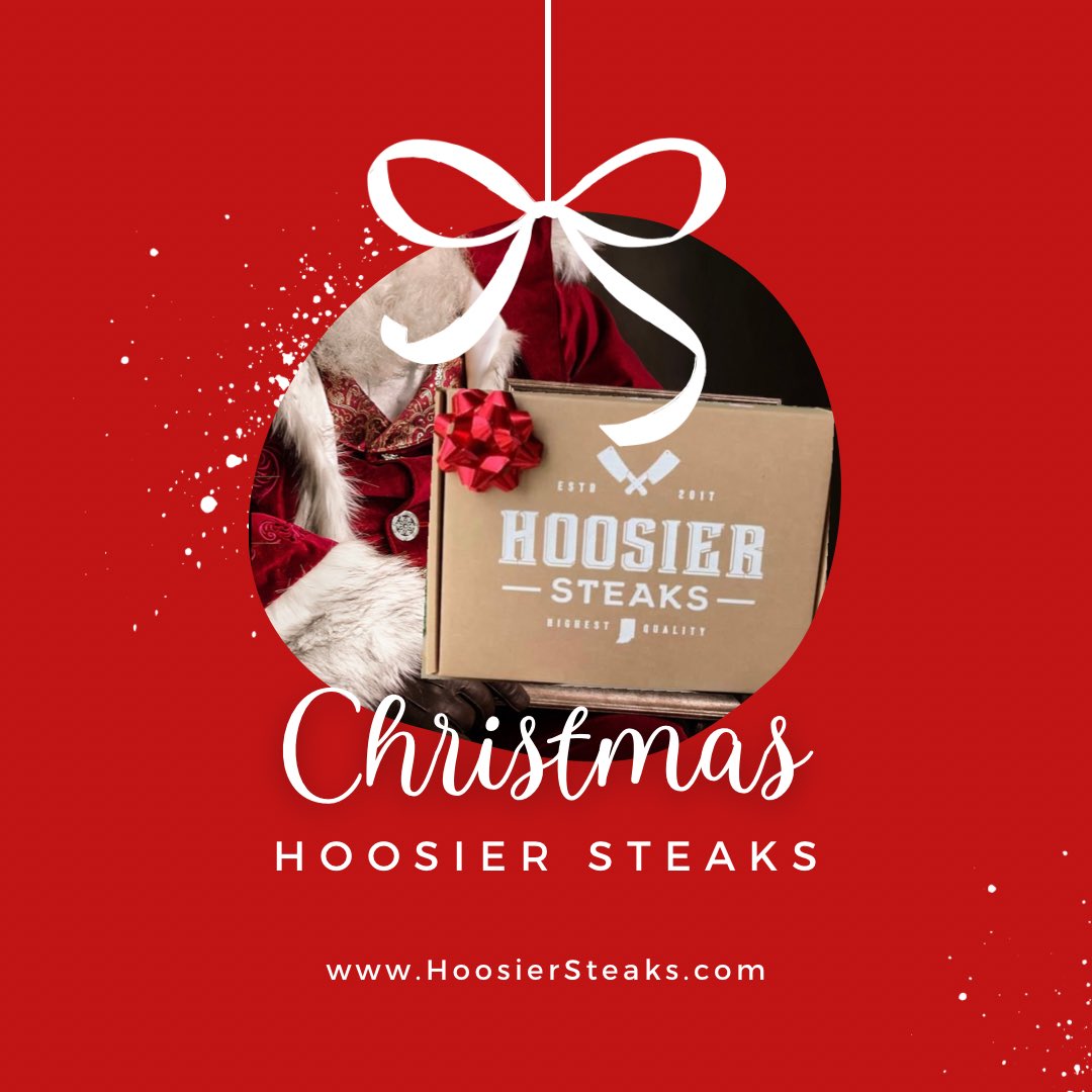 Hoosier Steaks boxes look great under their tree 🌲…or on their doorstep! 🎁 There’s still time to place those Hoosier Steaks orders.  Orders should be placed by 12 pm ET on 12/21/22 to help ensure shipping prior to Christmas.  To order: hoosiersteaks.com/shop