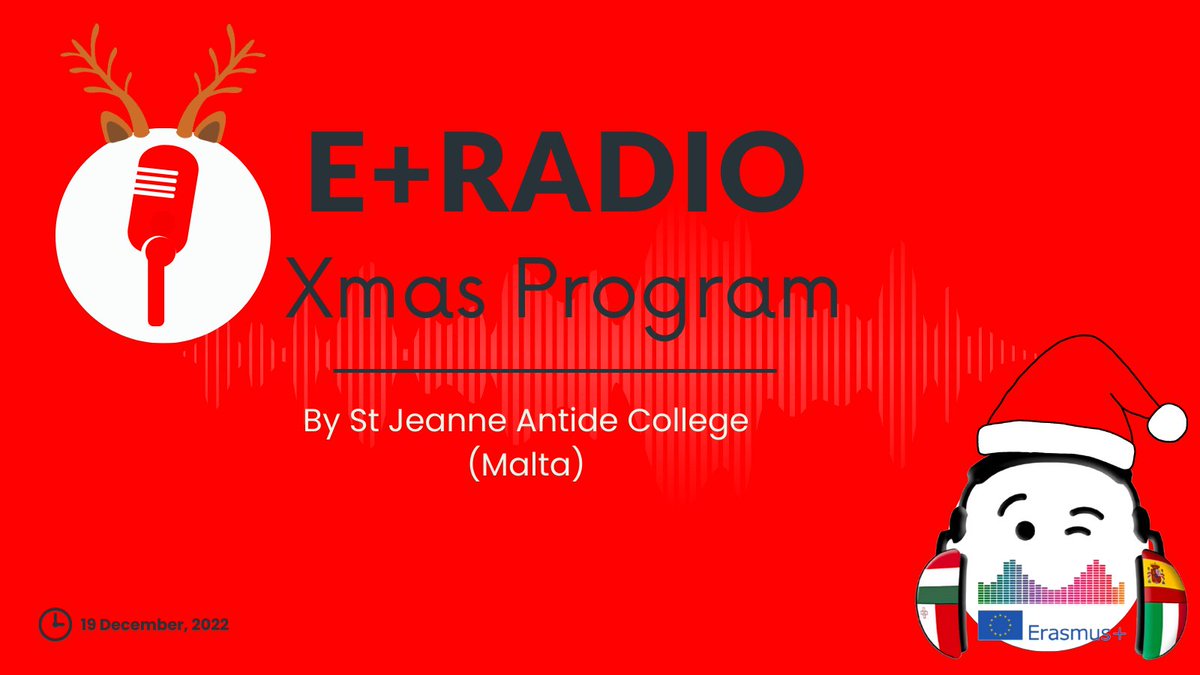 epluswebradio's tweet photo. And here you have the first #Epluswebradio program!!!

Students from St. Jeanne Antide College 🇲🇹 talk about #XMAS2022 

https://t.co/h8PE612FWM 

listen 🎧 comment ✏️ and share 📣

enjoy!!!

#ErasmusPlus https://t.co/fxwkGMdMSs