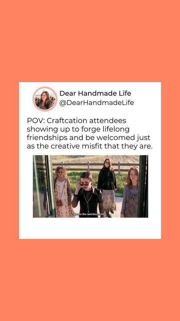 At the very first Craftcation, a woman standing next to me in the elevator showed me a text she'd just sent to her partner that said, "The women here are amazing. I had no idea. I feel so strong and significant." 

Right there in the elevator I got goose… instagr.am/reel/CmW3HbVji…