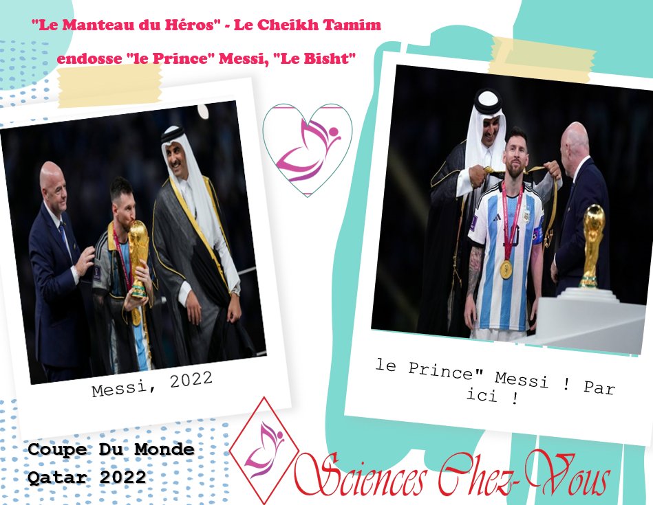 ChezScience's tweet image. bit.ly/3v363sE
Le Manteau du Héros - Le Cheikh Tamim endosse "le Prince" Messi, "Le Bisht".