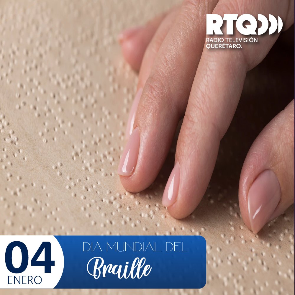 rtqro's tweet photo. 4 DE ENERO
#Efeméride Día mundial del braille.
La celebración de este tiene por objetivo hacer conciencia sobre la integración de las personas que tienen discapacidad visual #RTQ #Braille #Querétaro #ConectadoContigo #Televisión #Radio https://t.co/9Jgus8Xo0O