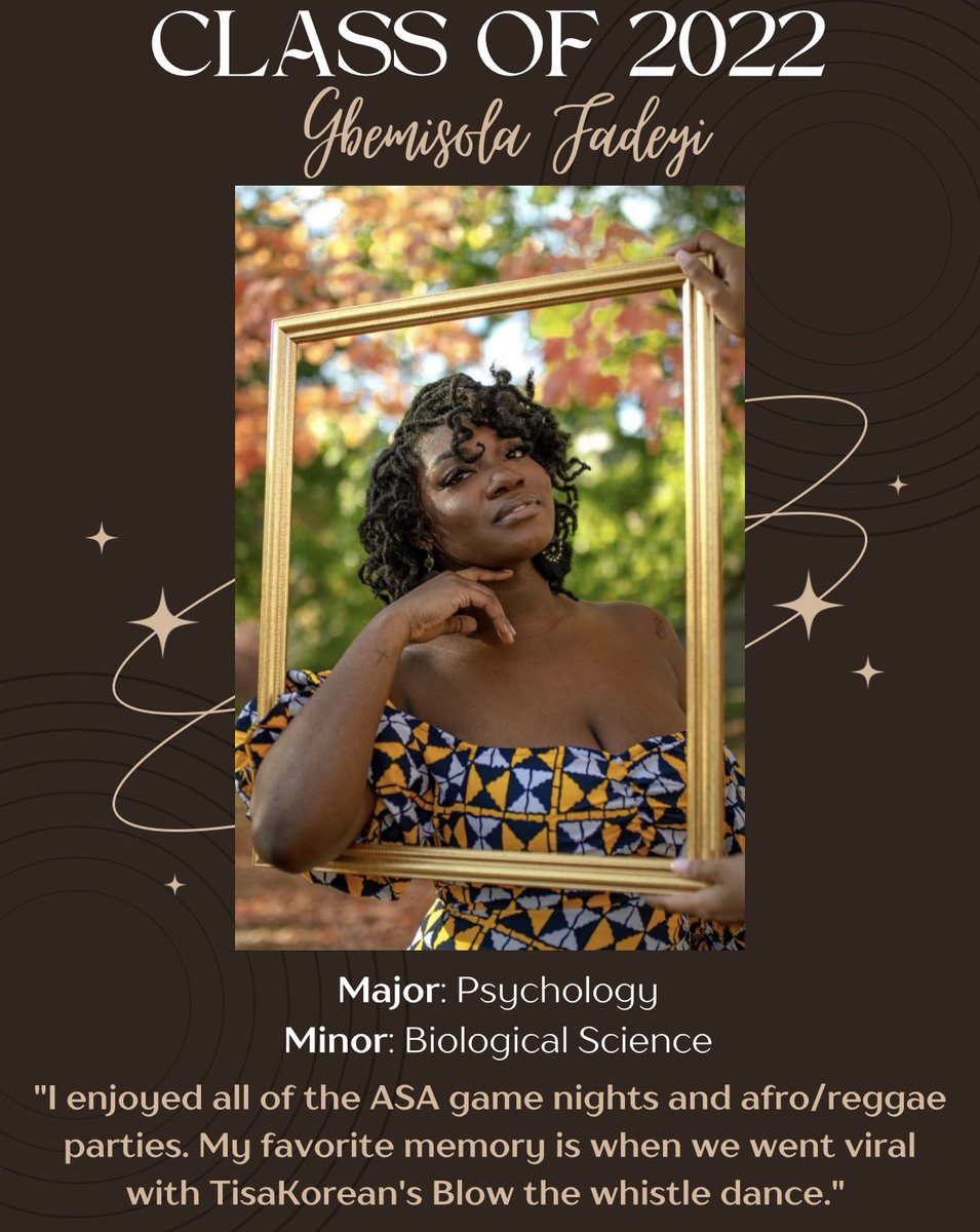 Congratulations to Gbemisola on graduating this past Saturday! After graduation Gbemisola plans on taking a gap year to explore life and the world around her but will eventually get her masters in counseling psychology!         We are so proud of you and wish you all the best!