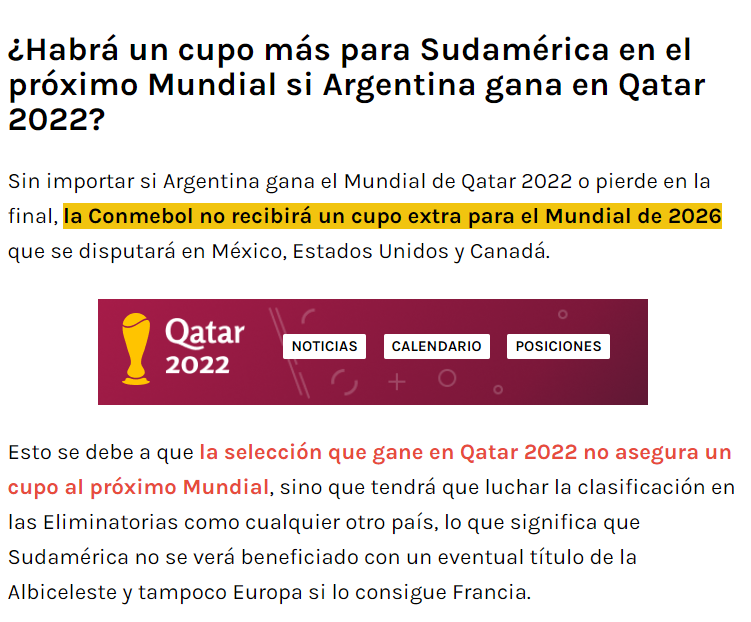 cgoteng's tweet photo. Hay que recordarle a la doña que Argentina también debe disputar las "próximas eliminatorias". Las selecciones que hasta el momento tendrían cupo asegurado son MEX, USA, y CAN, por ser los paises anfitriones. https://t.co/WLTpqIFKta