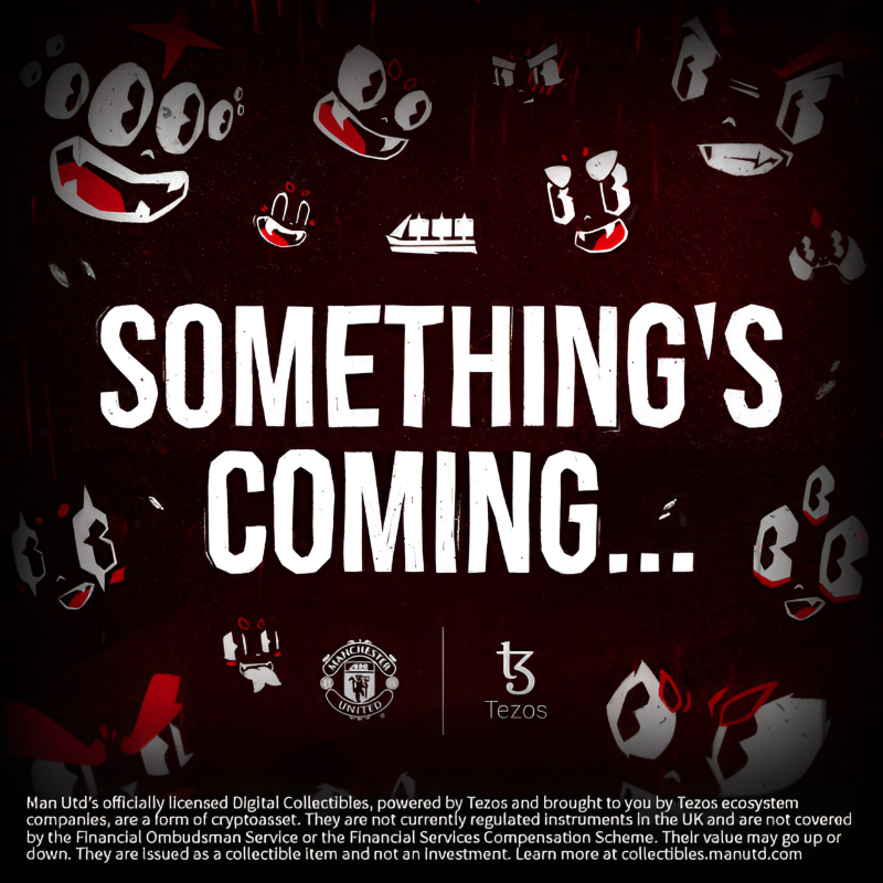 ManUtd's tweet photo. 😈😈😈

Get ready for our next drop 👇

Powered by @Tezos and brought to you by Tezos ecosystem companies.

#MUFC || #CollectUnited