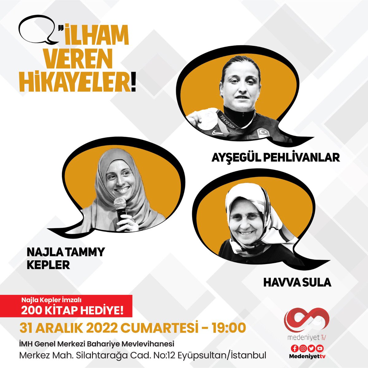 ilham_veren's tweet photo. İlham Veren Hikâyeler devam ediyor!
Birbirinden farklı üç hikâyenin anlatıldığı #İlhamVerenHikâyeler'in Aralık ayı programına bekliyoruz. 

Yılın son programını 31 Aralık 2022 Cumartesi günü 19.00’da İMH Genel Merkezi Bahariye Mevlevihanesinde gerçekleştiriyoruz. https://t.co/y6h5MZThGV