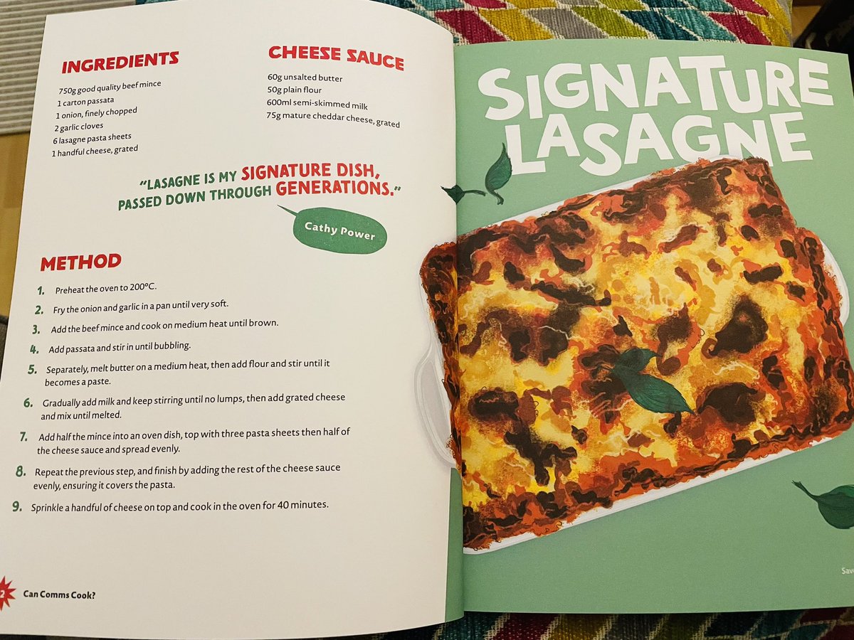 Super excited to get a copy of <a href="/AliveWithIdeas/">Alive With Ideas</a> ‘Can comms cook?’ book in the post today and even more excited to see my #signaturelasagne recipe in there 😍 #cancommscook#alivewithideas