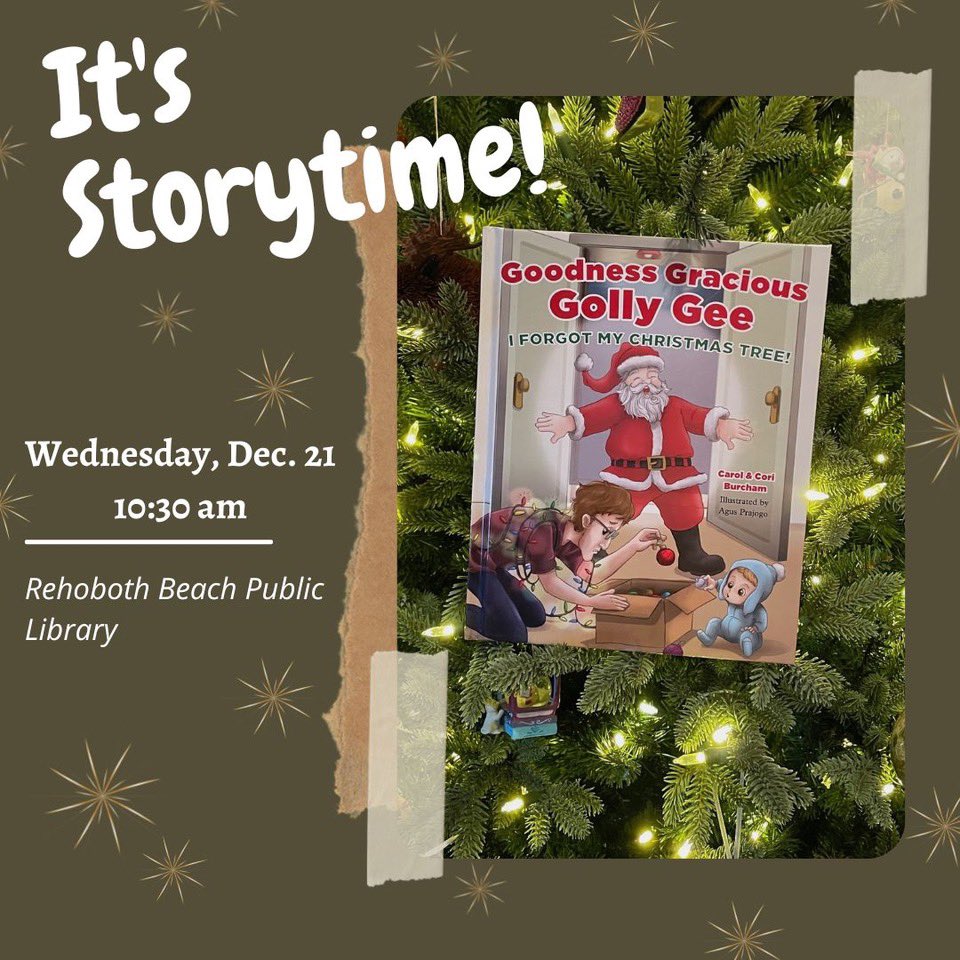 ☃️Looking for a holiday activity to do as a family this week?

We’re giving a reading at the <a href="/RehBeachLibrary/">RehobothBeachLibrary</a> this Wednesday! 

Come listen to a silly Christmas story from the authors🤗

#rehobothbeach #rehobothlibrary #storytime #childrensbook #localauthor #delawarevents