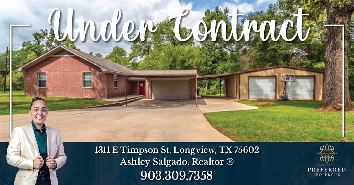 And another one under contact! #easttexas #etx #easttexasrealestate #realestate #veteranrealtor #yourrealtor #ashleysalgadotherealtor #easttexaspreferredproperties #longviewtexas