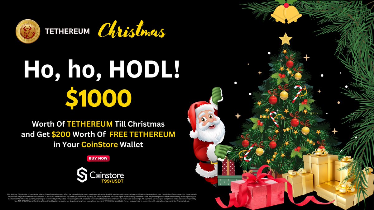 TethereumToken's tweet photo. Bright Up Your Christmas With              
TETHEREUM 🎄 

Earn $200 This Christmas 🎅
Very Soon Listing on #BitMart 

#Tethereum #TethereumToken  #Т99 #BNB #Binance  #Btc #Crypto #Bitcoin #Christmas #Giveaway

Rules :
1. Follow @tethereumtoken 
2. Like, RT &amp; Tag 3 Friends https://t.co/HR1J2rsApK