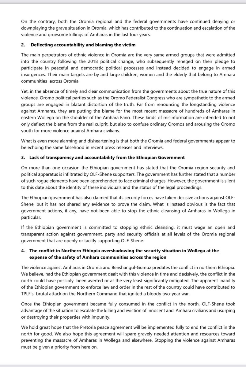 ECNAS_CA's tweet photo. “Acknowledging the existence of Amhara ethnic cleansing in Ethiopia is a prerequisite to stopping genocide!”

Here is the English version of the letter sent to @PMEthiopia. @EcnasT @ShimelisAbdisa @DemekeHasen @EmishawEskedar @iyoba4u @ervstours @BilleneSeyoum @DanielBekele https://t.co/EM6SRbB1on