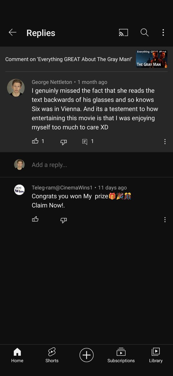 NettletonG's tweet photo. @CinemaWinner their at it again 😕 sure someone's notified you about this but just incase, someone's pretending to be you to scam people 🙃 https://t.co/0scVNTe291
