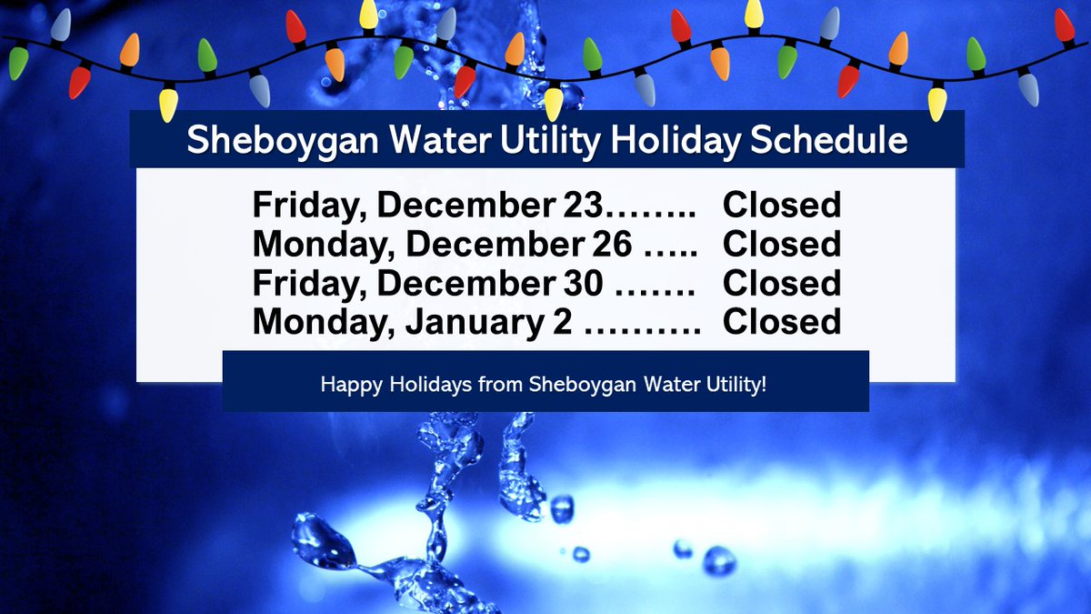 SheboyganWater's tweet photo. Happy Holidays from Sheboygan Water Utility! https://t.co/pIMCgmQws7