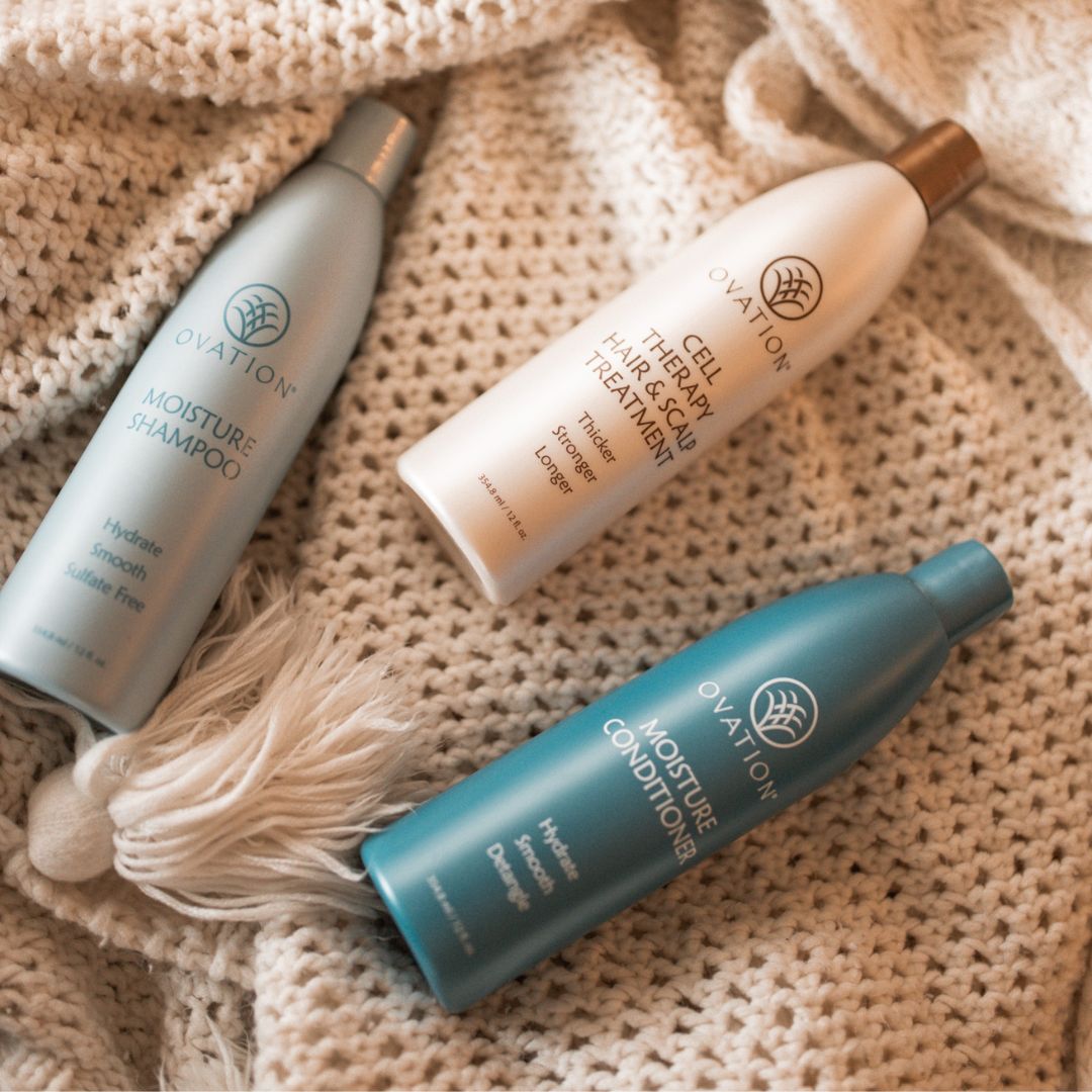 We offer #OvationHair Products individually &amp; in sets. Whatever your budget, we have something for you! 🥰 Our Moisture system is a great option during this holiday season. 🥶 Click the following link to take our hair profiler quiz: loom.ly/z8NqXUA