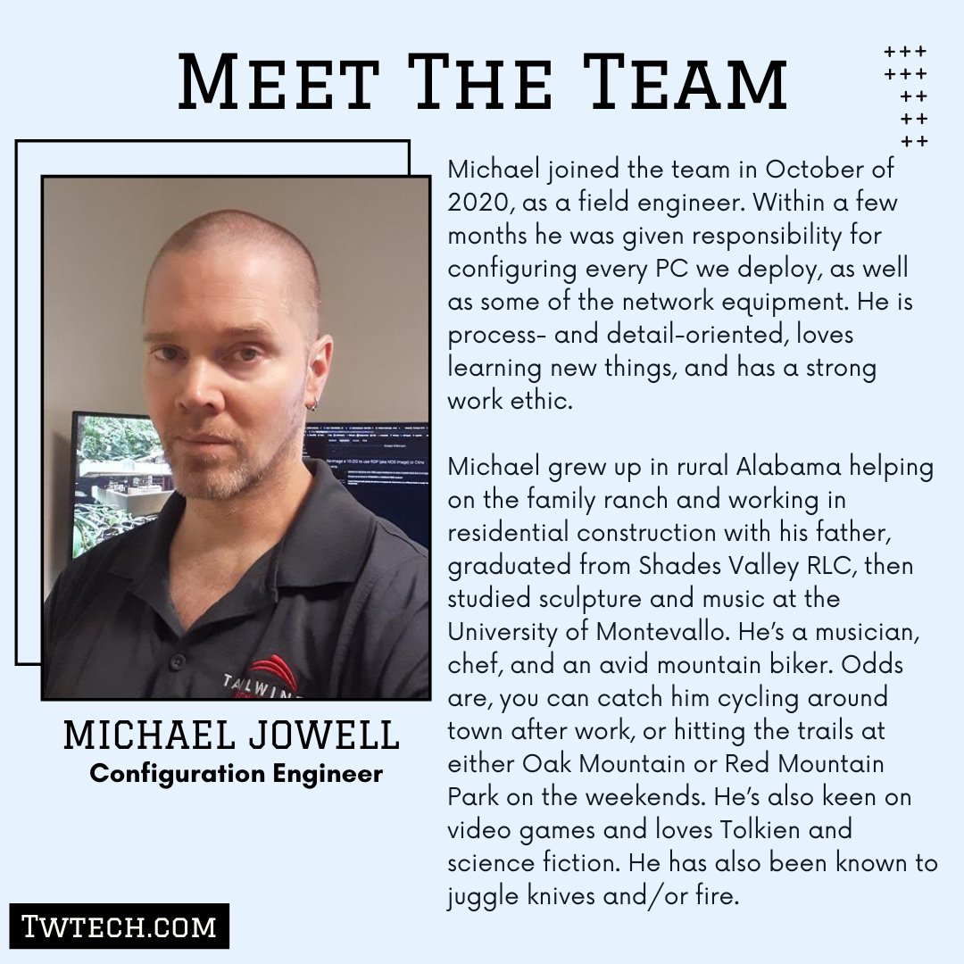 Meet the Team Monday! 🙌 We want to introduce you to Michael. He is a fantastic worker here at Tailwinds! 
Everyone say hi below! 👋
