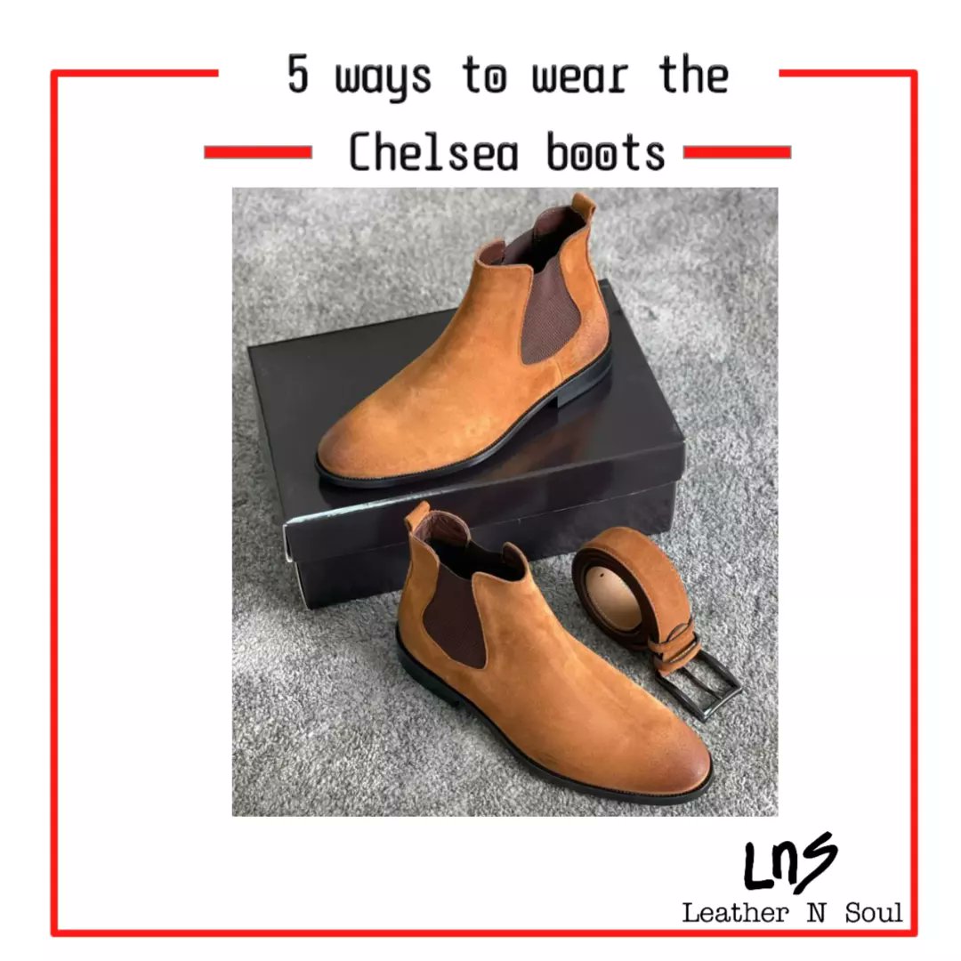 Leathernsoul's tweet photo. We are starting the week with 5 ways you can wear/style your Chelsea boots.

We can have these custom made for you. Place an order today
.
.
#lagosmen #lagosshoemaker #abujamen #lagosmenfashion #naijamen #lagosboys #mensfashion #lekkimen #naijamenfashion #menfashion #chelseaboots https://t.co/3f13BRECSK