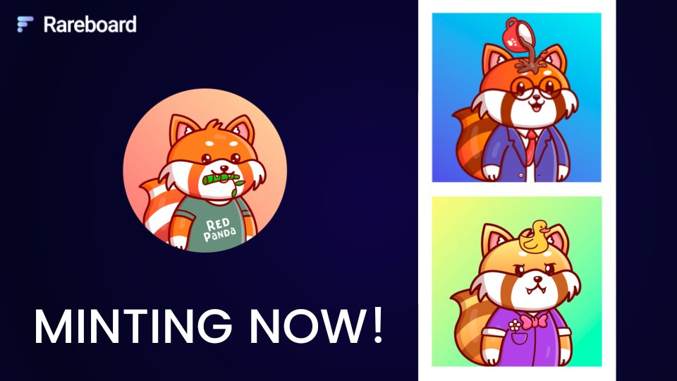 Rareboard's tweet photo. 🚀 New Mint !

@Red_Panda_NFTs is now live on Rareboard !

⭐4500 Items
⭐0.15 #BNB WL price
⭐0.20 #BNB Public Price

Mint now 👉 https://t.co/Nf7f1hjpKg https://t.co/43KeUL4Tdl