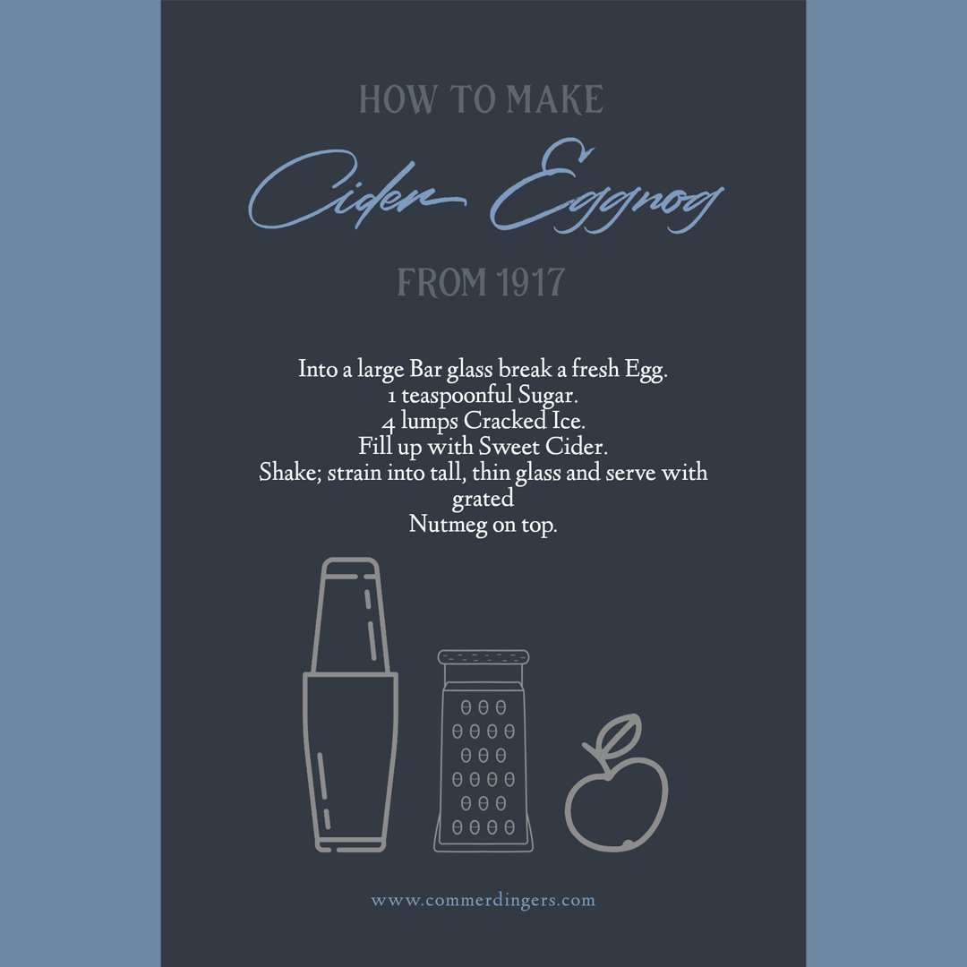 commerdingers's tweet photo. #Cider #Eggnog recipe from 1917.
Into a large bar glass break a fresh Egg.
1 teaspoons Sugar.
4 lumps Cracked Ice. 
Fill up with #SweetCider.
Shake; strain into tall, thin glass and serve with grated
#Nutmeg on top.

https://t.co/xPawLpzyq9
#EggNogg #CiderEggNog https://t.co/FbpjVVt2IA