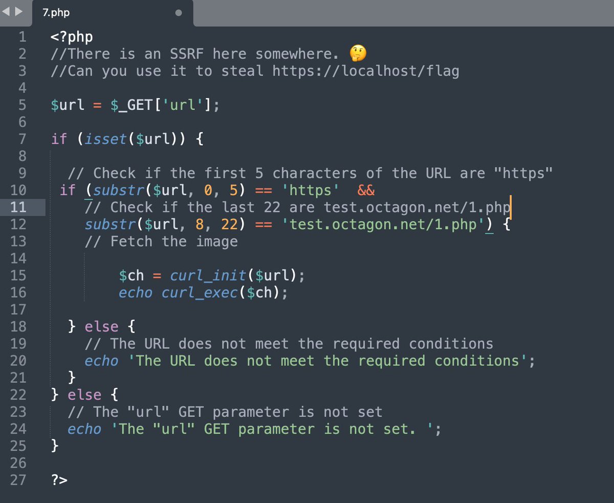 There is an SSRF here somewhere. Can you use it to steal the flag? 10$ reward. 🔥💀 octagon.net/chal/7.php