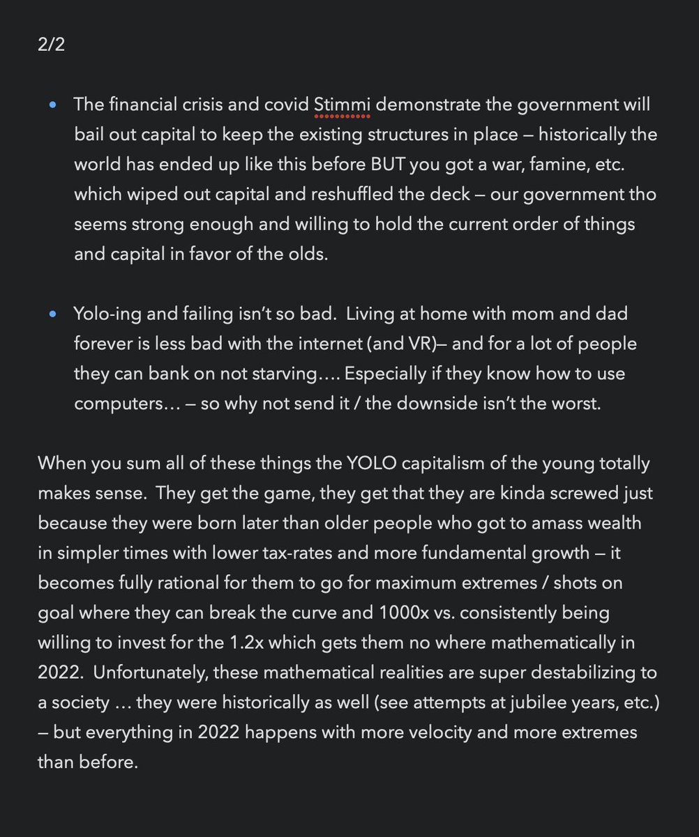The Fundamental Rationality of Young People Engaged in Yolo Capitalism - if you can’t earn your way into ‘the good life’ you might as well put it all on black…