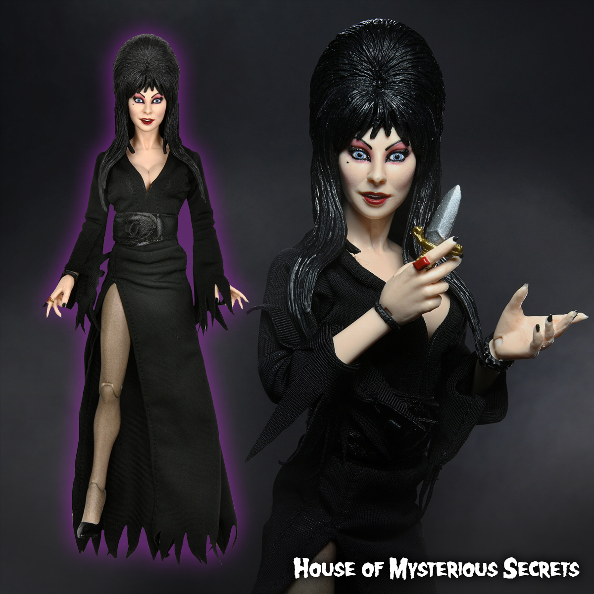 NECA's @TheRealElvira 40th anniversary action figures are in stock and shipping now: houseofmysterioussecrets.com/elvira-mistres…