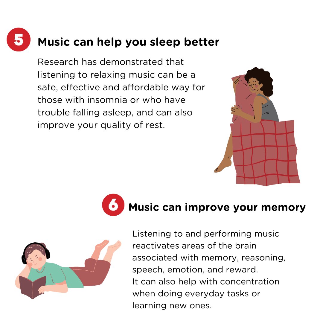 These are just some of the ways (proven by research) that music can help improve your mental health! How does music help YOU? ❤️🎶

#musicheals #mentalhealth #musictherapy #mentalhealthmatters #musiclovers