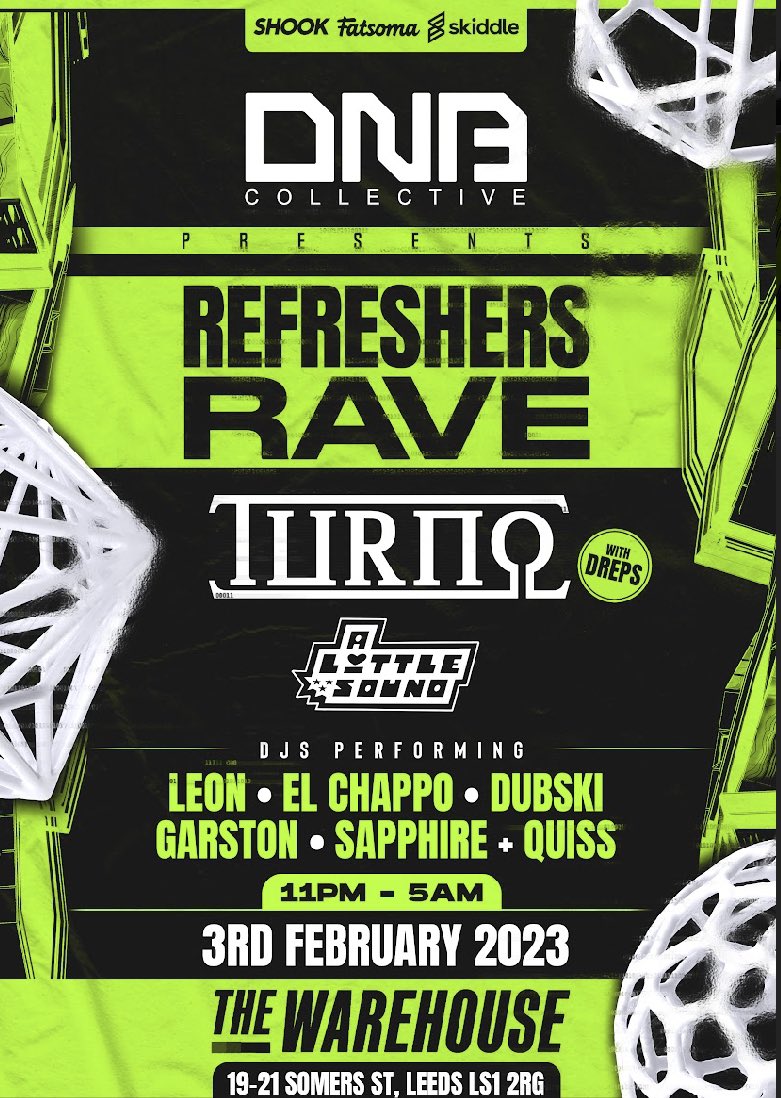 Just announced <a href="/TURNO_/">Turno</a> and <a href="/alittlesounduk/">A Little Sound</a> 👑👑 tickets - skiddle.com/e/36253176