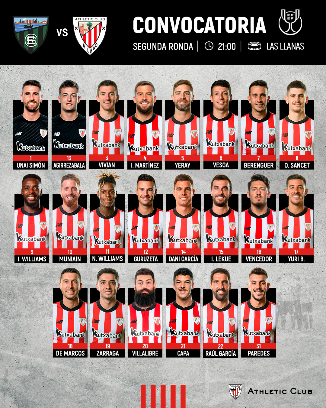 Jugadores del athletic 2022