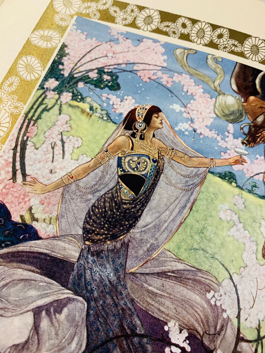 HenryPordesBook's tweet photo. Rubáiyát of Omar Khayyám, rendered into english by Edward Fitzgerald, with gorgeous illustrations by René Bull!

A first trade edition from 1913 👌

#henrypordes #books #edwardfitzgerald #renébull #literature #antiquarian #charingcross #OmarKhayyám https://t.co/tQvMFAkaiL