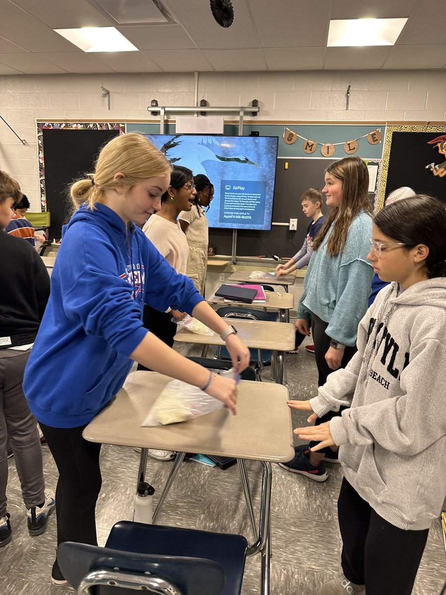 JillAlessandro's tweet photo. @RMS6th We enjoyed making ice cream today to determine whether it was a physical or chemical change! https://t.co/Ks7HGuDFIF