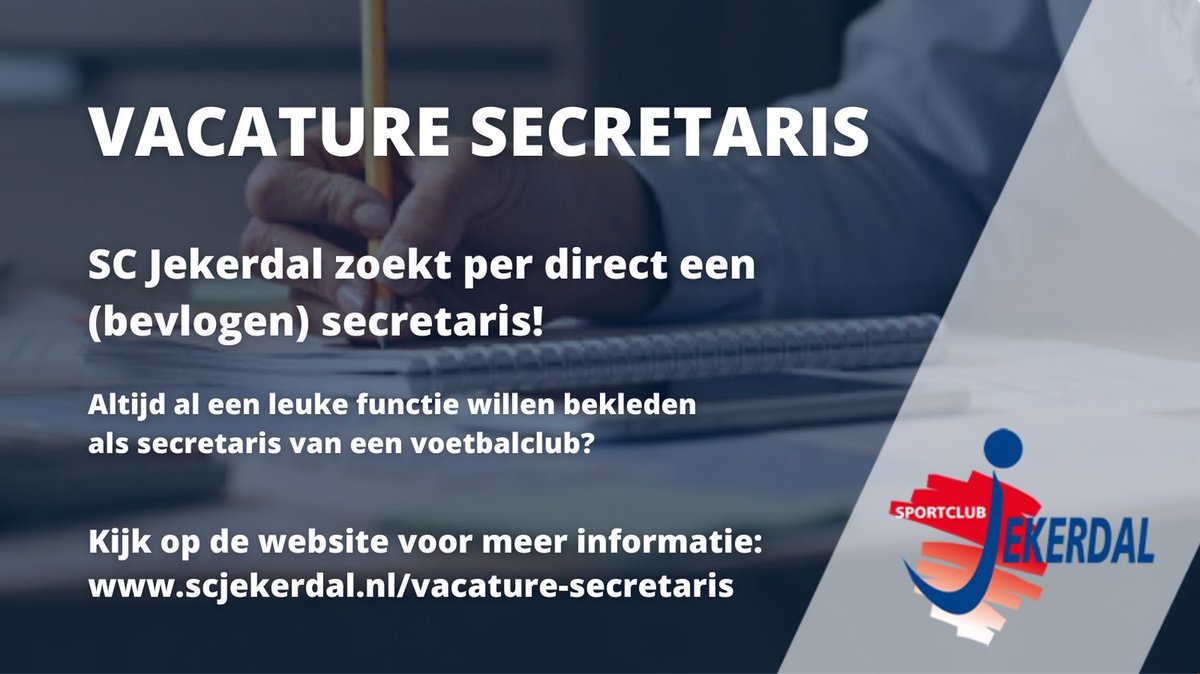 Altijd al een nevenfunctie willen bekleden als secretaris van een superleuke voetbalclub? SC Jekerdal zoekt per direct een secretaris! Kijk op: 
scjekerdal.nl/vacature-secre…