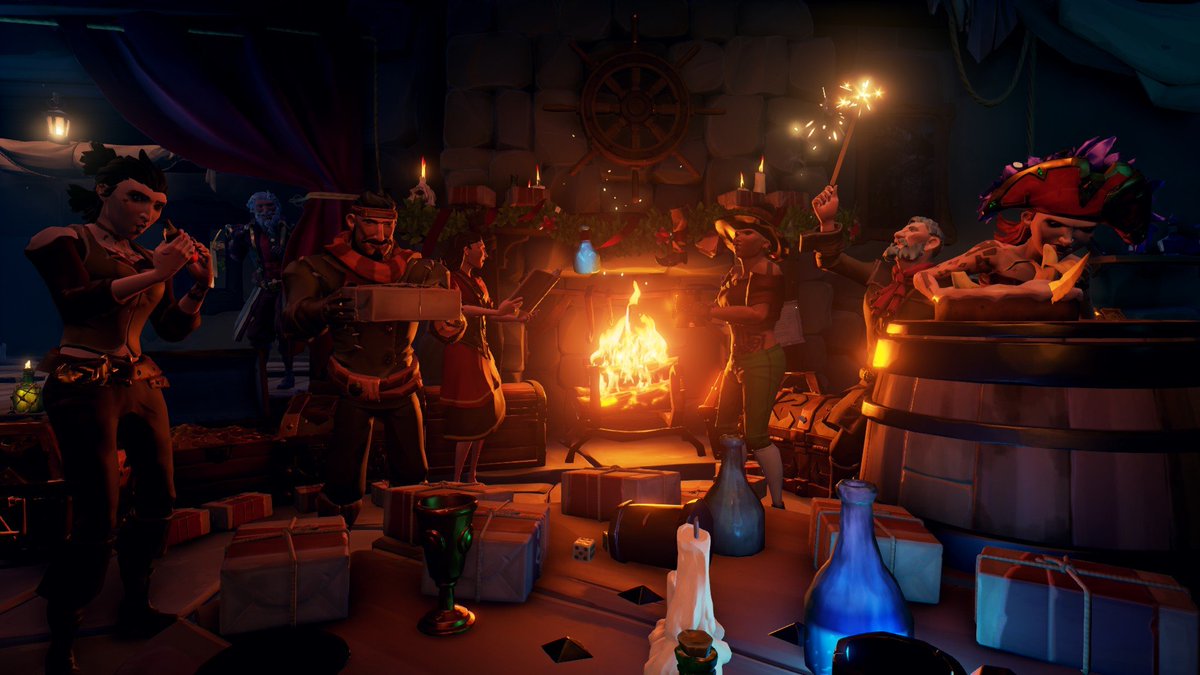 Gather by the fireplace's cosy light for a jolly Christmas party night 🎄🎅

#SoTShot theme: Pirate Party
<a href="/SeaOfThieves/">Sea of Thieves</a>

#SeaOfThieves