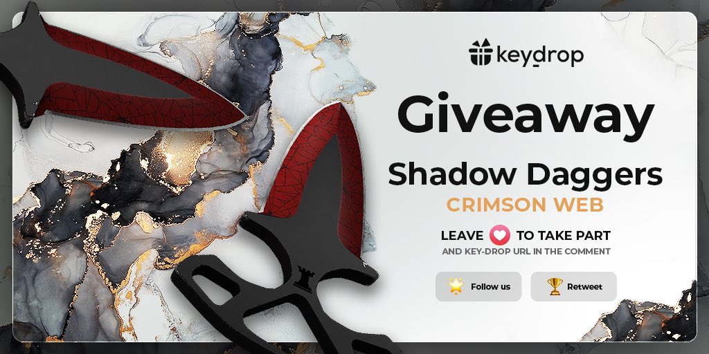 keydropcom's tweet image. Giveaway on ★ Shadow Daggers | Crimson Web 🎁

👊 Just leave ❤️ under the post! 
🌟 Follow us!
🏆 Retweet!
 
⏰ Wait 24 hours!

#freeskins #csgoskinsgiveaway #csgoskinsfree #giveaway #airdrop #csgocases #csgocase #csgoesport #skins #csgoskins #keydrop #keydropcom #csgo