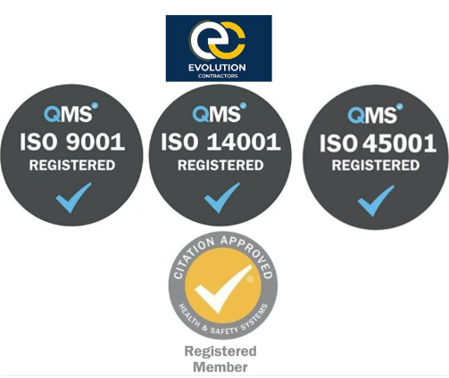 EvoContractor's tweet photo. It has been another busy end to the year for Evolution Contractors. We have signed up with Citation for following ISO accreditations and H&amp;S systems
✔️ #ISO 9001
✔️ #ISO 14001
✔️ #ISO 45001
✔️ Health &amp; Safety https://t.co/pqS7LJ2mYc https://t.co/hV7xZfW3Rd https://t.co/iVVQB4n9k1 https://t.co/IGx3jOM6sP