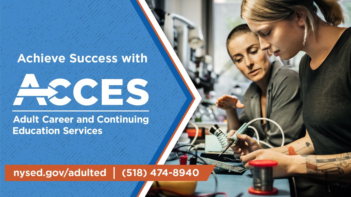 NYSEDNews's tweet photo. Our Adult Education Programs & Policy office provides adult students with successful pathways & transitions to post-secondary education, apprenticeship training, & the workforce. Stay tuned for success stories from New York’s adult students! #AccessYourPotential #AccessYourFuture https://t.co/vi87gzQ4uS