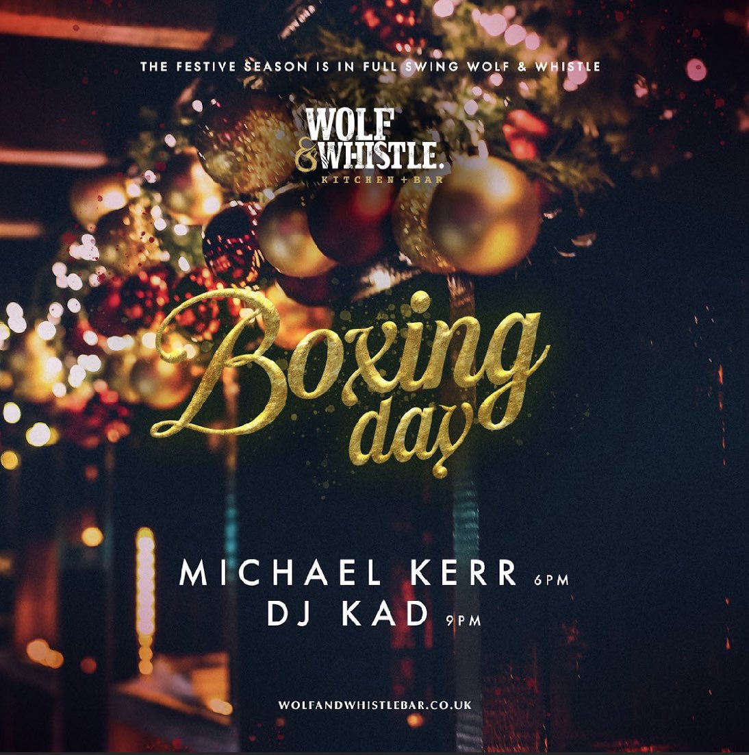 𝗕𝗼𝘅𝗶𝗻𝗴 𝗡𝗶𝗴𝗵𝘁 𝗮𝘁 𝗪𝗼𝗹𝗳 &amp; 𝗪𝗵𝗶𝘀𝘁𝗹𝗲

Live music from Michael Kerr at 6pm followed by DJ KAD to continue the festivities.