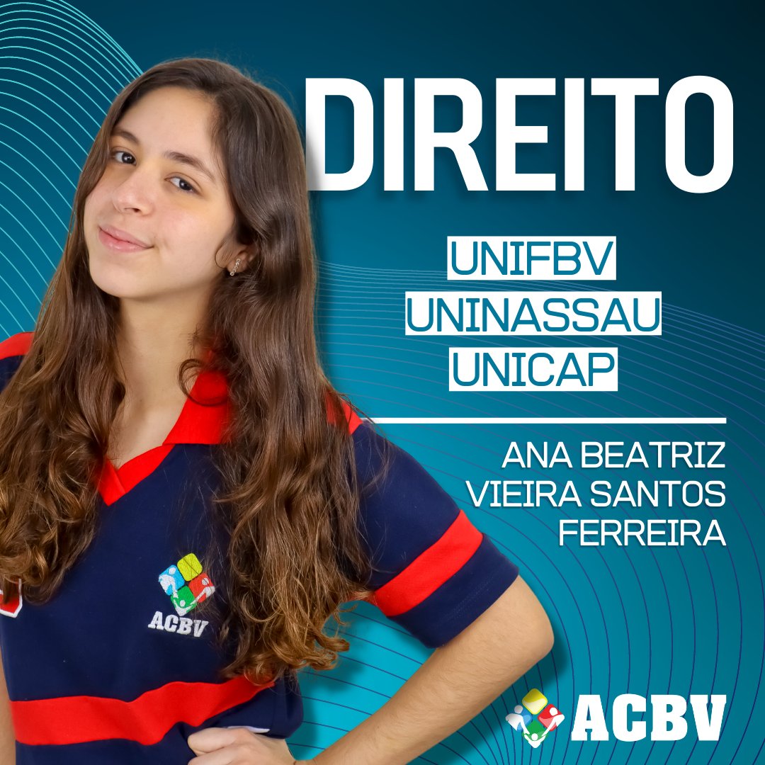 academiacrista's tweet photo. Fera ACBV! 🎉💯👏
Parabéns Ana Beatriz, pela aprovação em Direito na UNIFBV, UNINASSAU e UNICAP!
#acbv #academiacristã #bethechange #sejaamudança #vestibular #aprovação https://t.co/ztRRnOa2hL