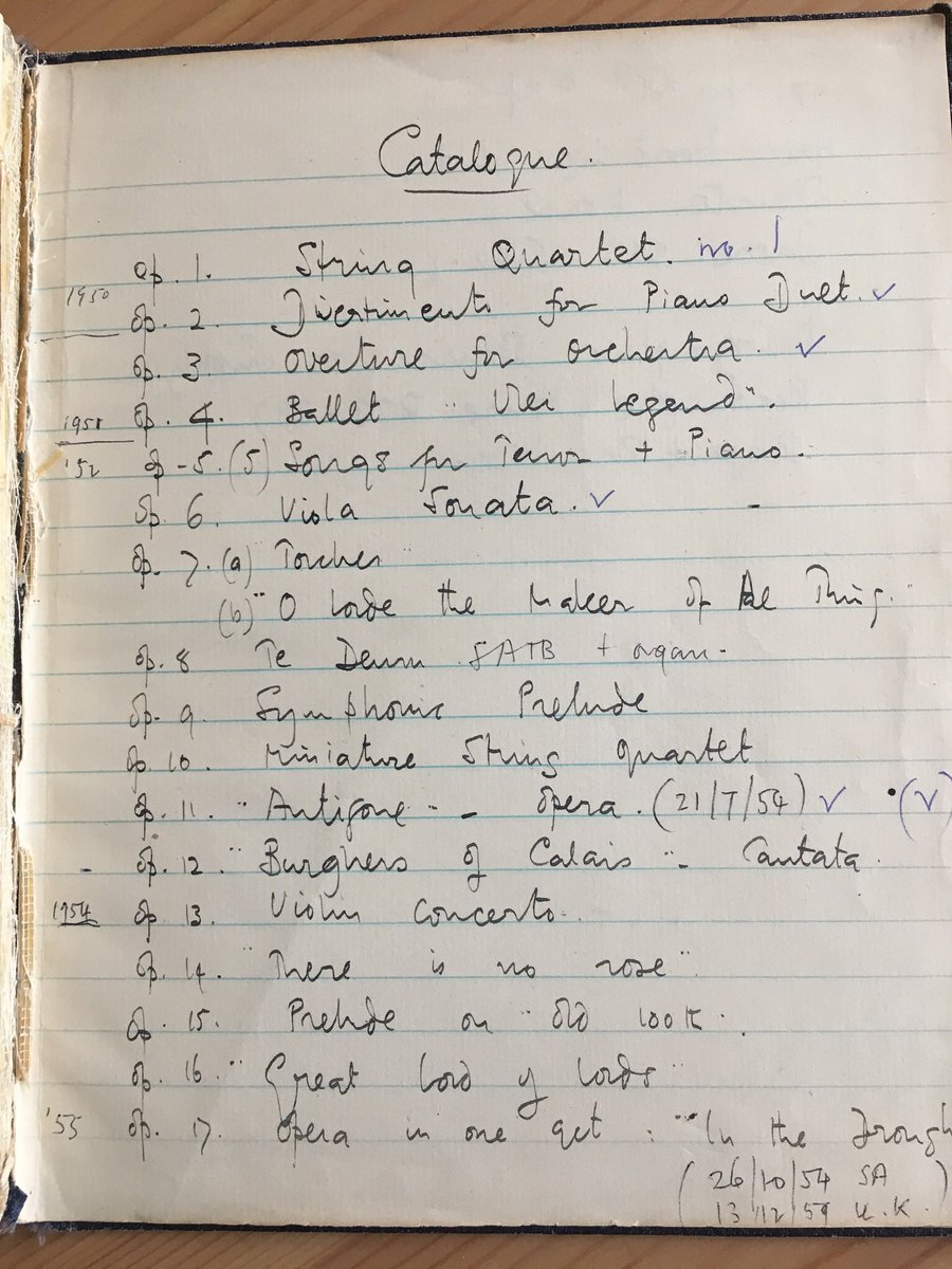 2/ Like ‘Torches’ it is an early work, written while on the staff of the music dept at @UniOfHull & living in the flat subsequently occupied by #PhilipLarkin. There is no record of the first performance but it has been part of the mainstream choral repertoire for over 60 years.