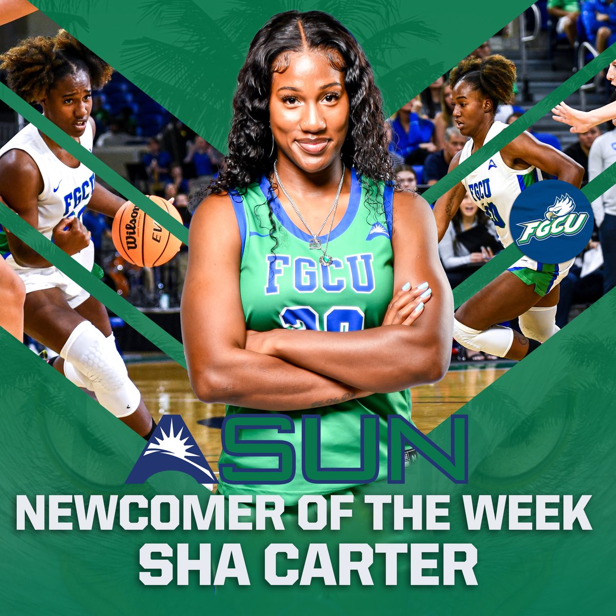 Congratulations to <a href="/shaababii/">sha babi🫧</a> on earning this week's ASUN Newcomer of the Week Award!

#WingsUp | #Raining3s🌴 | #FGCU 🤙🦅🏀