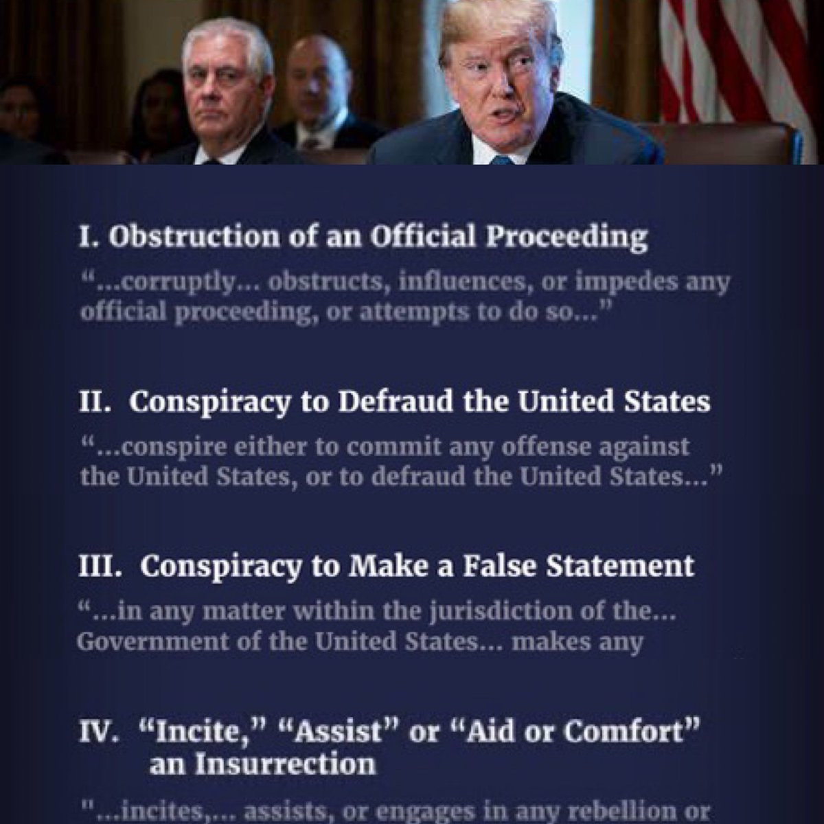 JUST NOW: THE 4 CRIMINAL CHARGES referred by the 1/6 committee for Trump.