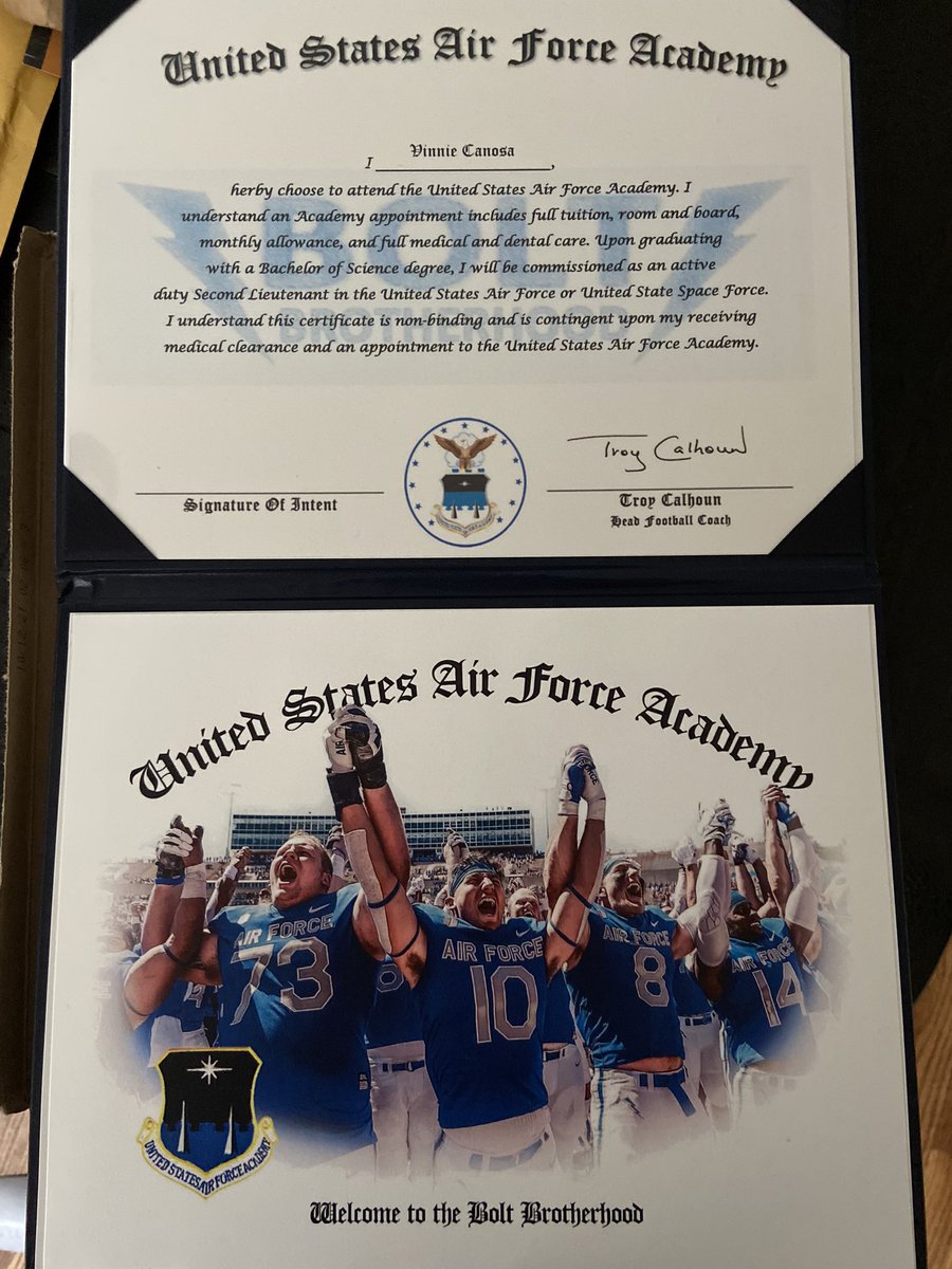 Vinnie Canosa (@vinniecanosa) on Twitter photo I will be signing on December 21st! ⚡️ <a href="/AF_Football/">Air Force Football</a> <a href="/CoachLamAF/">Ken Lamendola</a> <a href="/CoachAlexMeans/">Alex Means</a> <a href="/ahsbucsfootball/">Allatoona Football</a> I will be signing on December 21st! ⚡️ <a href="/AF_Football/">Air Force Football</a> <a href="/CoachLamAF/">Ken Lamendola</a> <a href="/CoachAlexMeans/">Alex Means</a> <a href="/ahsbucsfootball/">Allatoona Football</a>