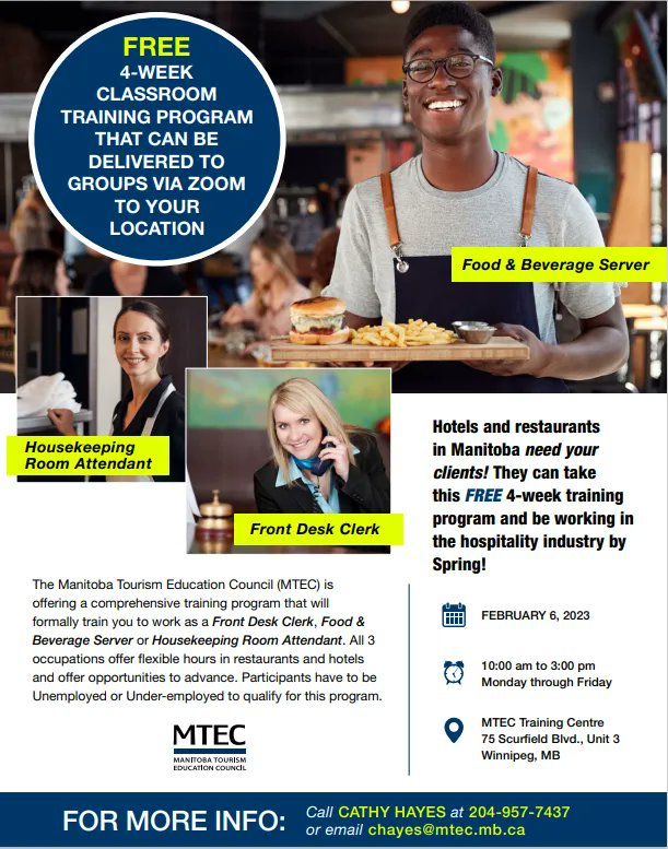 Need to add more to your resume? Need free training? MTEC is a free course in Class. Come see us to see how to apply or get set up with this! Check out the poster!