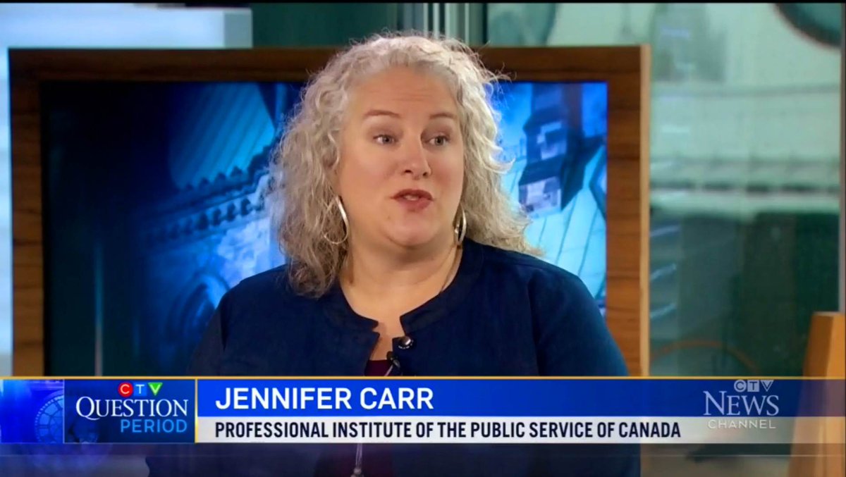 PIPSC_IPFPC's tweet photo. “By design, blanket statement policies are not equitable. They don’t take into account individual needs.”

Watch PIPSC President @jenncarr talk about the return to office order on @ctvqp 

#HaltAndConsult #cdnpoli #canlab 

🔗 https://t.co/KcUGuuf5dD https://t.co/9VczH888hD