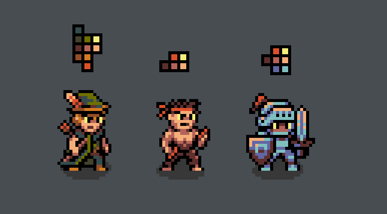 Working on some pixel dudes for my game #pixelart