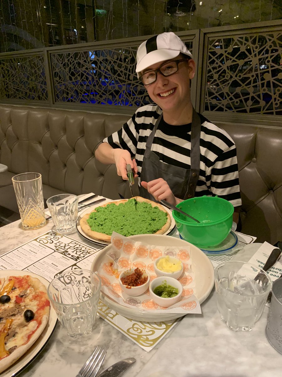 Philhoguk's tweet photo. @PizzaExpress so #chefGeorge and the rest us had an awesome time at the Tamworth restaurant! Big shout out to David and the team! #peapureepizza! https://t.co/AsQp6o6WKU