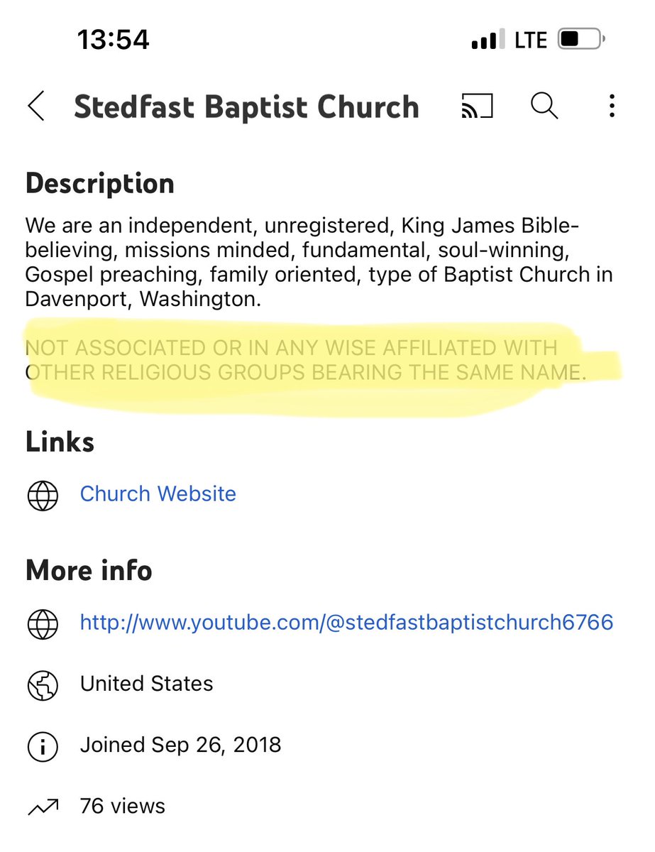 BillyDa80889887's tweet photo. I guess I subscribed to this YouTube page and didn’t realize it wasn’t my church. But I found the disclaimer highlighted below to be interesting. https://t.co/sZOXP3d8c3